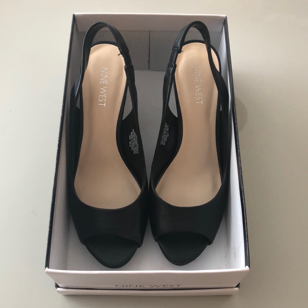 Nine West Black Slingback Heels - Never Worn